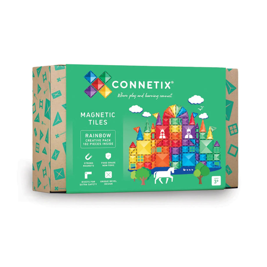 CONNETIX Magnetic Tiles - Rainbow Creative Pack 102 Pieces
