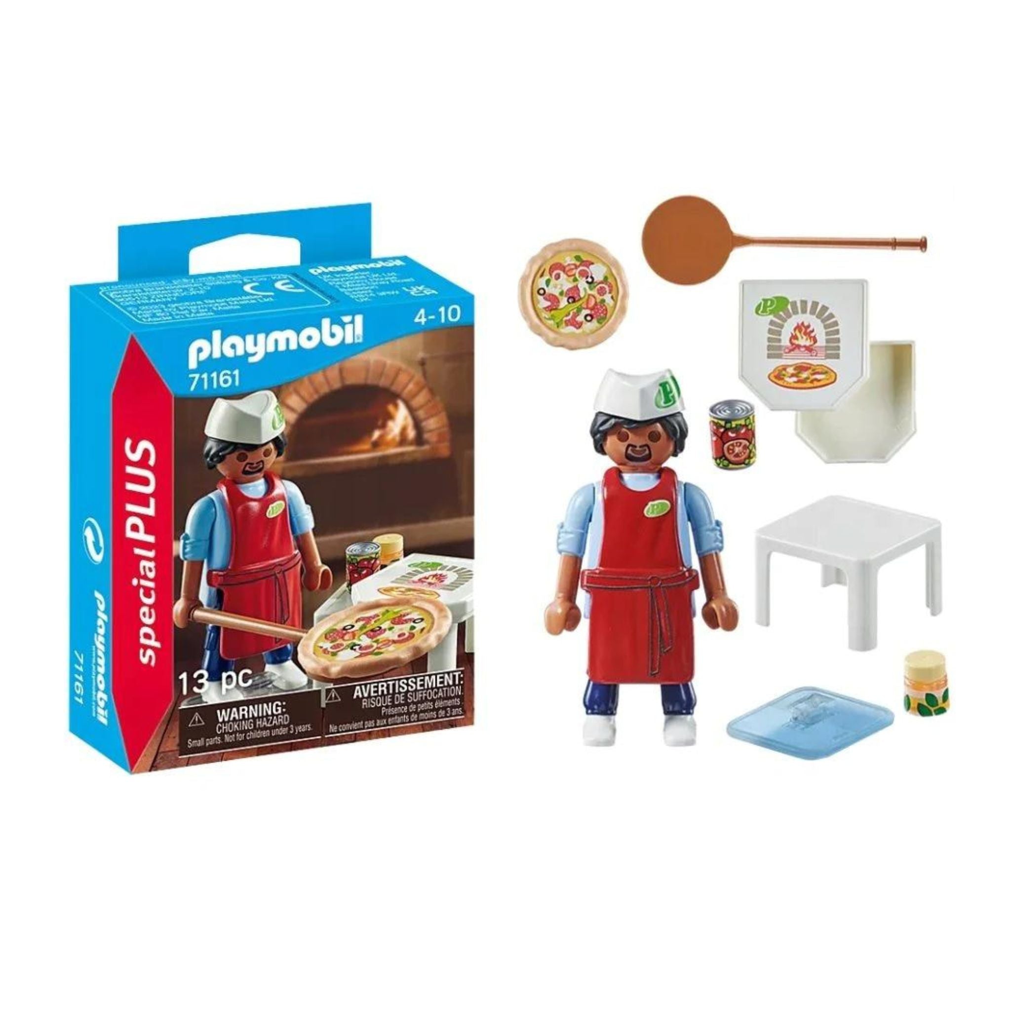 PLAYMOBIL Special Plus - Pizzaiolo - 1 personnage, 1 table, 1 pizza et ses  accessoires - A partir de 4 ans - Cdiscount Jeux - Jouets