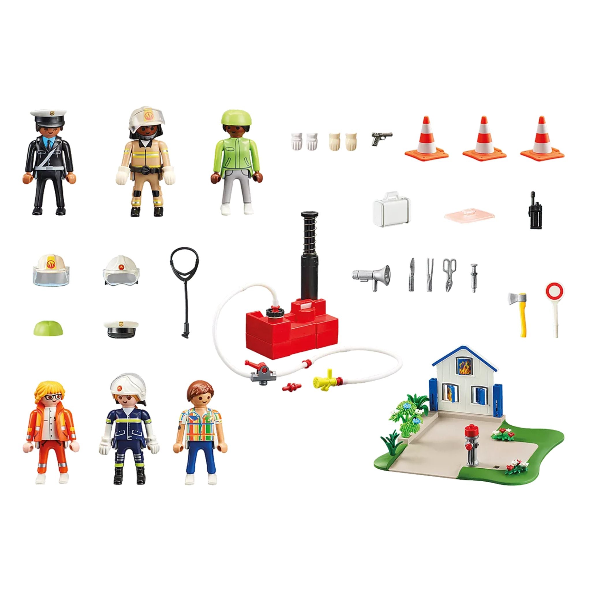  Playmobil Fire Rescue Mission [ Exclusive] : Toys & Games