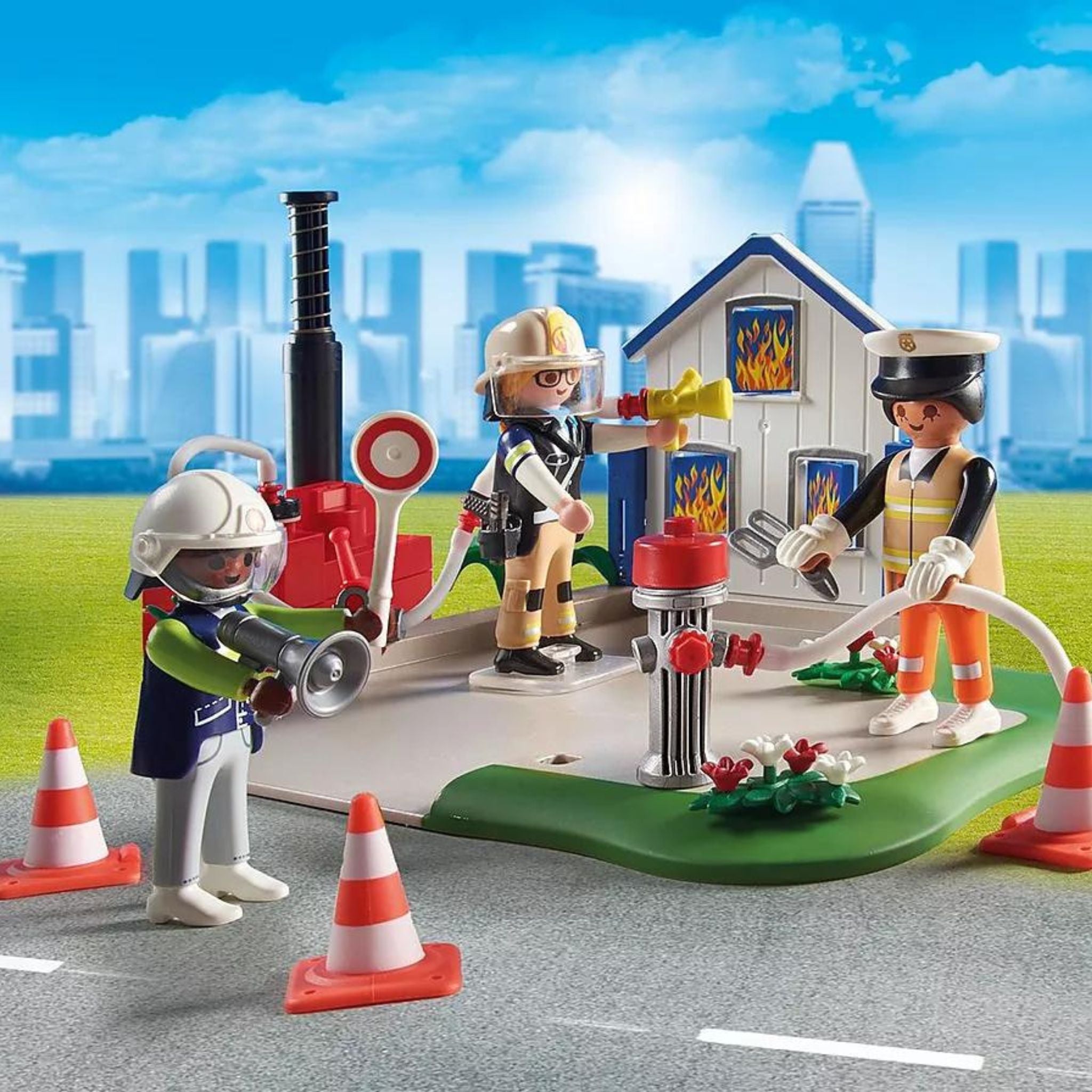  Playmobil Fire Rescue Mission [ Exclusive] : Toys & Games