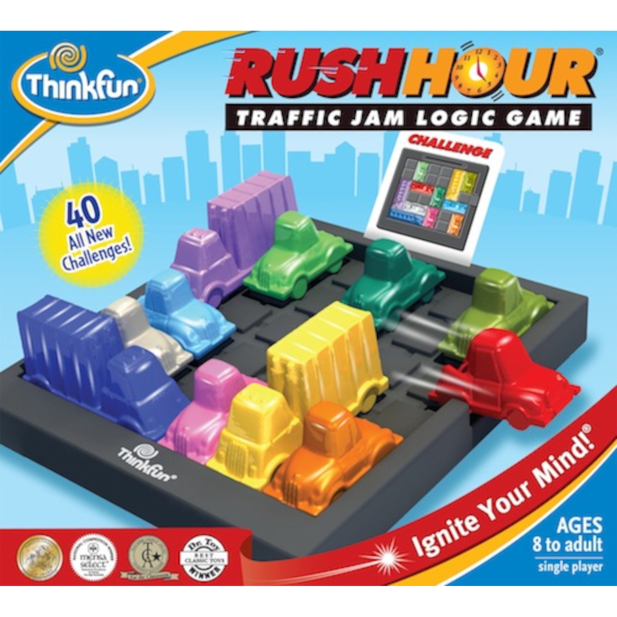 Rush hour производитель. Rush hour игра. THINKFUN Rush hour 4. THINKFUN игры. Головоломка THINKFUN час пик для малышей.