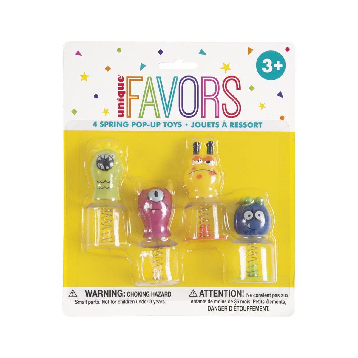 4 Cute Monster Spring Pop Up Favours – Scooter Girl Toys